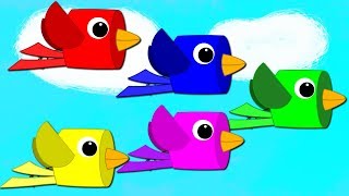 Five Little Birds  Crayons Nursery Rhymes  Kids Songs  Baby Rhyme [upl. by Winona275]