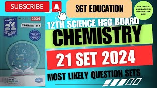 12TH SCIENCE CHEMISTRY 21 SET 2024 WITH PDFHSC BOARD [upl. by Ardnauqal]