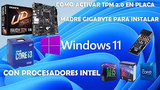 COMO ACTIVAR CHIP TPM 2 0 EN PLACA MADRE GIGABYTE H410 M PARA INSTALAR WINDOWS 11 [upl. by Anis380]