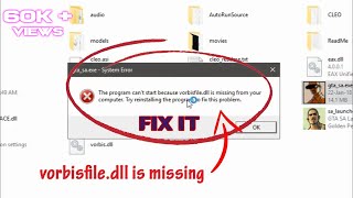 Hindi GTA San Andreas Error Fix  Vorbisfiledll missing Fixed  SKL [upl. by Jarrod]