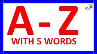 A to Z alphabets with spelling for 5 words for learning [upl. by Veator]