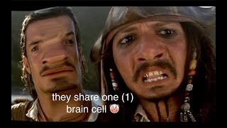 captain jack sparrow and will turner sharing one brain cell for about seven minutes [upl. by Ynnavoj]