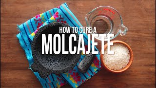 How to Cure a Molcajete  Learn How to Season a New Molcajete [upl. by Airtemed21]