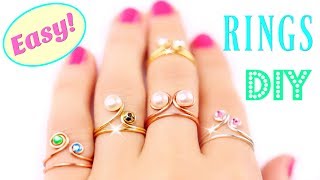 5 DIY Rings EASY amp Adjustable How To Make a Ring  Easy Diy Rings [upl. by Mikes]