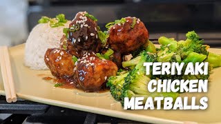 Teriyaki Chicken Meatballs Recipe • Juicy Chicken Meatballs in Homemade Teriyaki Sauce [upl. by Blackmore]