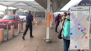 How to get to BUSES and TRAINS at London Stansted Airport National Express [upl. by Lerej]