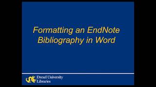 6 Formatting a bibliography in Word [upl. by Finah]