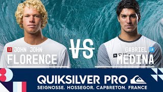 John John Florence vs Gabriel Medina  Semifinals Heat 2  Quiksilver Pro France 2017 [upl. by Eelame]