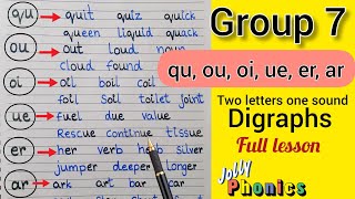 jolly phonics group 7  group 7 phonics words with digraphs vowel digraphs [upl. by Maryn]