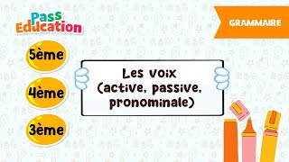 Les voix active passive pronominale  5ème 4ème 3ème  Cours Exercices Evaluations [upl. by Wonacott]