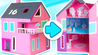 How to Make a Dollhouse that Opens amp Closes  DIY Cardboard Houses on Box Yourself [upl. by Ammann757]