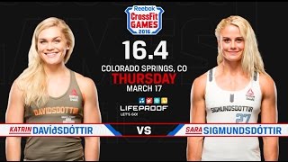 CrossFit Open 164  KATRIN DAVIDSDOTTIR vs SARA SIGMUNDSDOTTIR [upl. by Gallard]