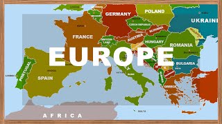 European Map Countries Capitals and National Flags with Photos Learn Geography 01 [upl. by Nerraj888]