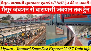 मैसूर से वाराणसी तक ट्रेनHow To Reach Varanasi22687 Train infoTrain Timetable [upl. by Nannoc]