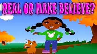 Real or Make Believe Differences Fiction from NonFiction Funny Game for Babies and Kids [upl. by Anaerb]