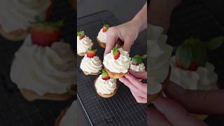 Delicious Strawberry and Cream Tartlets easypie cookinginspo easydessert [upl. by Ad]