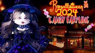 CANDY FARMING ROUTINE ROYALLOWEEN 2024  ROYALE HIGH ROBLOX  Hailierh [upl. by Doro]