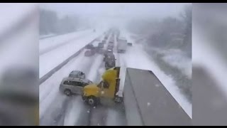 Caught on Cam Moment of huge pileup on Ontarios Hwy 401 [upl. by Eiznyl]