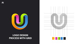 How To Design Any Logo Using The Grid Method  Adobe Illustrator Tutorials [upl. by Cornia]