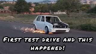 First test drive in the VW Citi golf r32 swap hydraulic clutch conversion  axle cup swap  VR6 [upl. by Ynnaej]