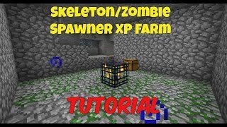 Minecraft Tutorial  SkeletonZombie Spawner XP Farm [upl. by Magnum]