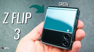 Samsung Galaxy Z Flip 3 Green Unboxing  First Impressions A Huge Leap [upl. by Ttocserp999]