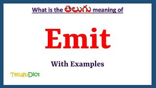 Emit Meaning in Telugu  Emit in Telugu  Emit in Telugu Dictionary [upl. by Koller]