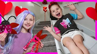 We FORGOT our VALENTiNES DAY PARTY ❤️ Kin Tin and Family make DIY Crafts Fun Valentines Store [upl. by Matronna]