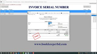 Invoice Serial Number auto generate Bookkeeper software bangla tutorial [upl. by Oshinski416]