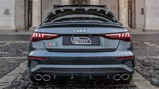 FINALLY 2021 AUDI S3 SEDAN  POPS BANGS AWESOMENESS  The new favorite in detail  The best S3 [upl. by Ahsetan358]