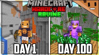 I Survived 100 Days in a MASSIVE RAVINE Only World In Hardcore Minecraft [upl. by Hanahsuar]