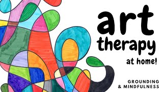 ART THERAPY activity for anxiety grounding amp mindfulness Therapeutic art projects at home [upl. by Gainer]