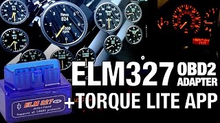 ELM327 bluetooth OBD2 adapter  TORQUE LITE APP overview [upl. by Lanza]