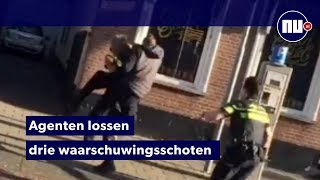 Agressieve man valt agenten aan in Waalwijk [upl. by Padraig]