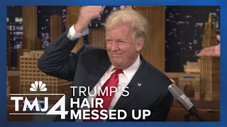 Jimmy Fallon messes up Donald Trumps hair [upl. by Yellas]