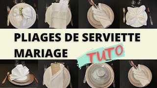 9 Pliages de serviette Mariage  Tuto [upl. by Anitsirhcairam]