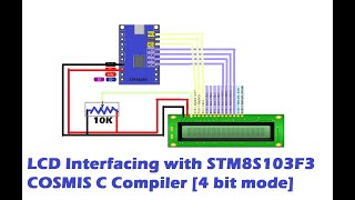 STM8 programming LCD interfacing  16x2 LCD in 4 bit mode [upl. by Langelo]