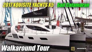 2017 Xquisite Yachts X5 Sail Catamaran  Deck and Interior Walkaround  2016 Annapolis Sailboat Show [upl. by Nylesaj]