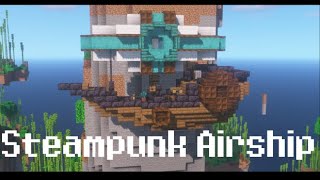 Minecraft  How to Build a Steampunk Airship [upl. by Dnarb]