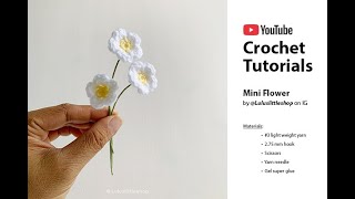 How to crochet Mini Flower  Crochet Tutorial  by Luluslittleshop [upl. by Fisken17]