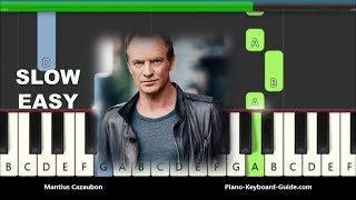 Fields Of Gold  Sting amp Eva Cassidy Slow Easy Piano Tutorial [upl. by Adelric18]