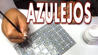 COMO HACER AZULEJOS EN MINIATURA  HOW TO MAKE MINIATURE TILES [upl. by Tiffa]