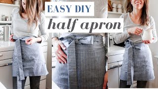 Easy DIY Half Apron  Sewing Tutorial [upl. by Wennerholn794]