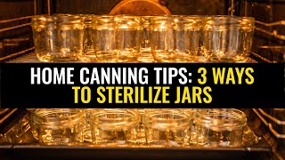 Home canning tips 3 Ways to sterilize jars [upl. by Eirallih828]