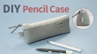 기본 파우치 모양의 필통 만들기How to Sew a Pencil Case 필통 만들기Zippered Pen pouch diy PencilCase Pattern심플 필통 [upl. by Annairdua963]