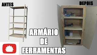 Como fazer Armário de ferramentas usando estante de metal  DIY  Na oficina S02E32 [upl. by Nillad820]