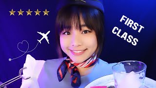 Flight Attendant ASMR  Get Pampered In Luxurious First Class ✈️  4K [upl. by Ellenej]