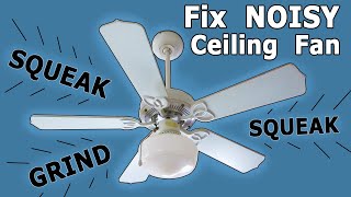 Fix a NOISY CEILING FAN Oil Bearings EASY Step by Step How to install squeaking grinding wire light [upl. by Bigot333]