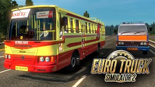 KSRTC BUS MOD EURO TRUCK SIMULATOR 2 KERALA MAP [upl. by Kondon]