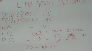 lipid profile calculation formula II LDL and VLDL formula [upl. by Issej131]